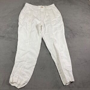 Halston women's linen blend pants size M preowned